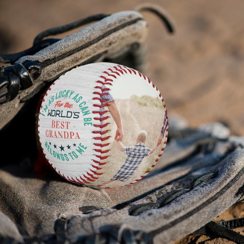 Best Grandpa  Personalized Family Photos Baseball