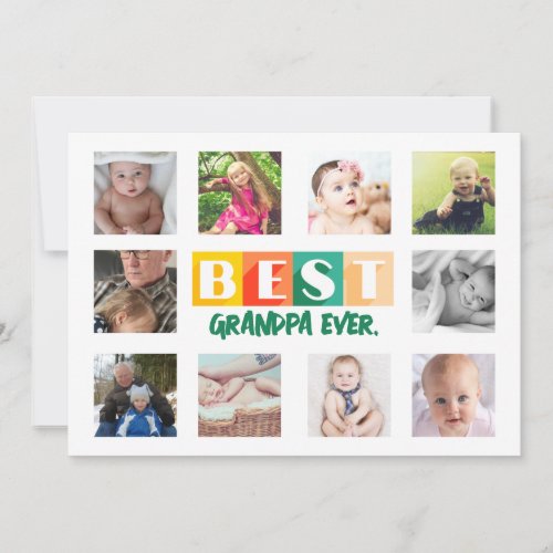 BEST GRANDPA Photo Collage Custom Personalized Holiday Card