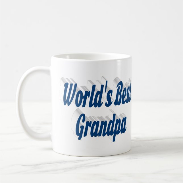 Best Grandpa sea blue text Coffee Mug (Left)