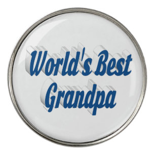 Best Grandpa sea blue text Golf Ball Marker