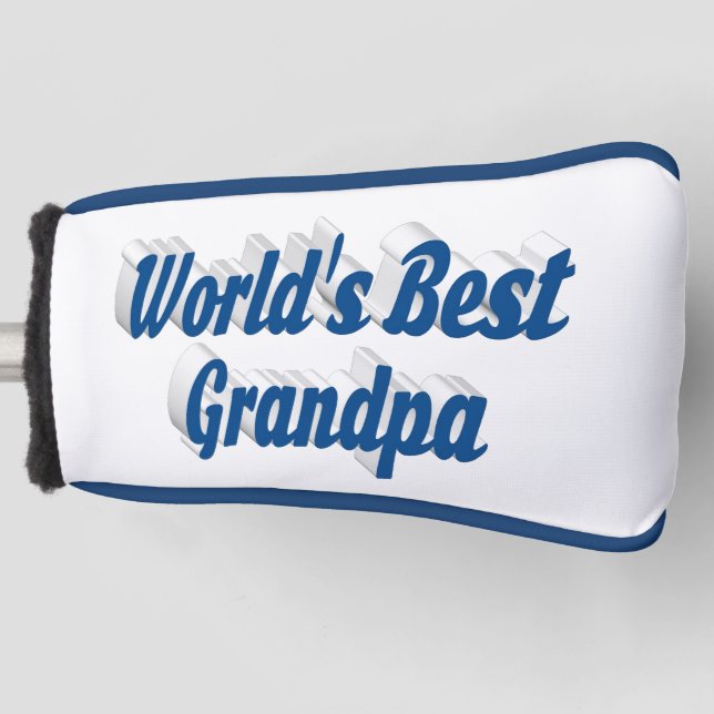 Best Grandpa sea blue text Golf Head Cover (Front)
