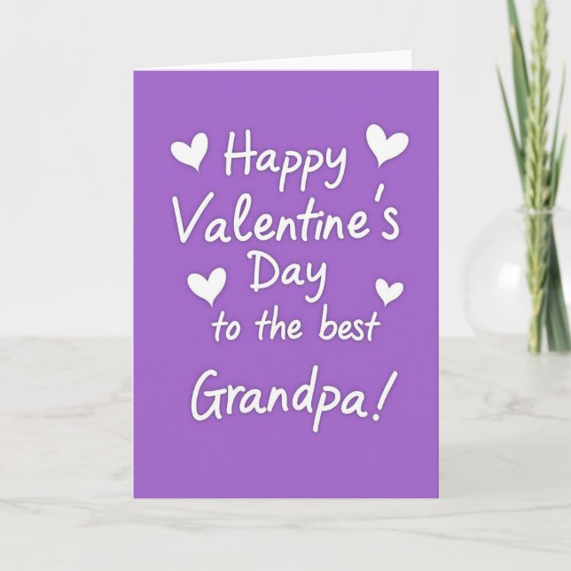 Best Grandpa Valentine Message Card (Front)