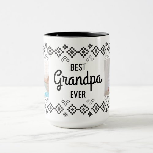 Best Grandpa with Dual Photos Mug