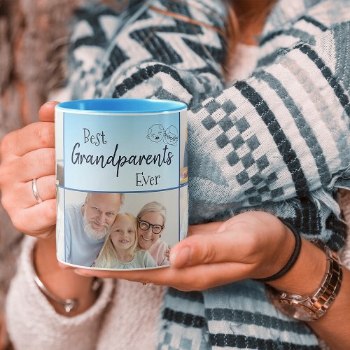 Best Grandparents 5 Photo Collage Coffee Mug