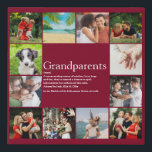 Best Grandparents Definition 12 Photo Burgundy Faux Canvas Print<br><div class="desc">12 photo collage for you to personalise for your special grandparents to create a unique gift. A perfect way to show them how amazing they are every day. Designed by Thisisnotme©</div>