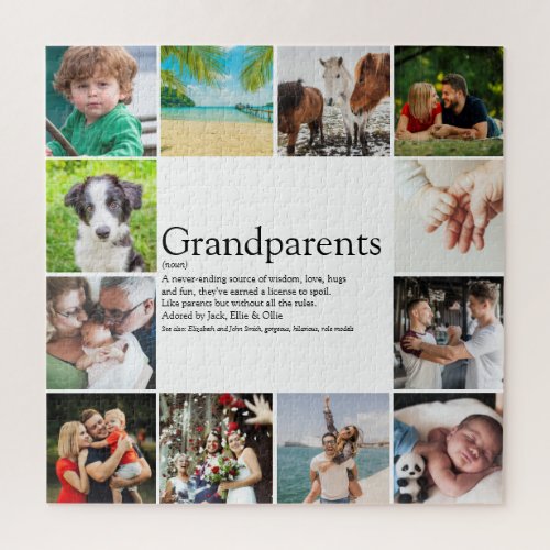 Best Grandparents Definition 12 Photo Collage Jigsaw Puzzle