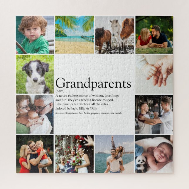 Best Grandparents Definition 12 Photo Collage Jigsaw Puzzle (Vertical)