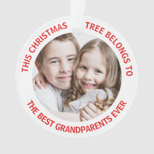 Best Grandparents Ever Christmas Tree Photo Ornament