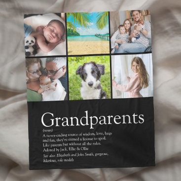 Best Grandparents Ever Definition 6 Photo Fleece Blanket