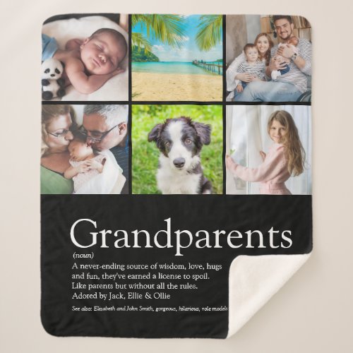 Best Grandparents Ever Definition 6 Photo Sherpa Blanket