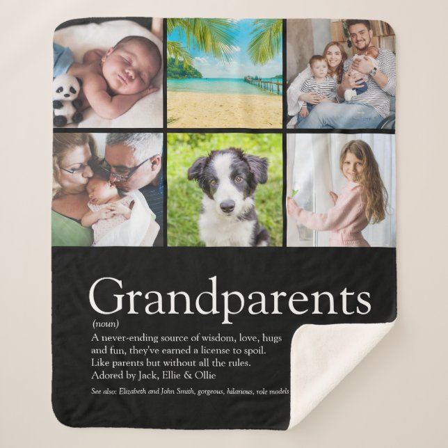 Best Grandparents Ever Definition 6 Photo Sherpa Blanket (Front)