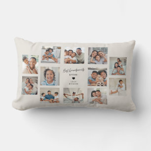Best Grandparents Ever Family Multi Photo Collage Lumbar Pillow