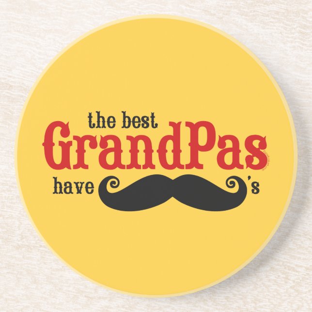 Best Grandpas Have Mustaches Coaster (Front)
