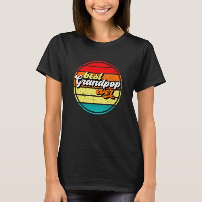 Best Grandpop Ever Father s Day Grandpa Retro Vint T-Shirt (Front)