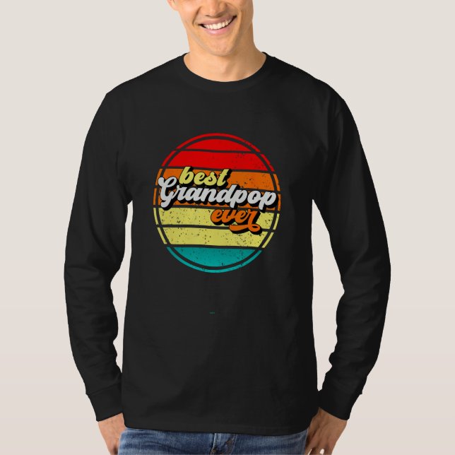 Best Grandpop Ever Father s Day Grandpa Retro Vint T-Shirt (Front)