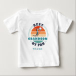 Best Grandson By Par Retro Birthday Personalized Baby T-Shirt<br><div class="desc">Retro Best Grandson By Par design you can customize for that special person.. Perfect gift for birthdays and other special occasions. The text "GRANDSON" can be customized with any moniker by clicking the "Personalize" button above. Add a name to make it even more special</div>