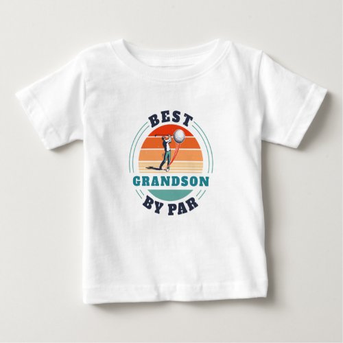 Best Grandson By Par Retro Custom Logo Baby T_Shirt
