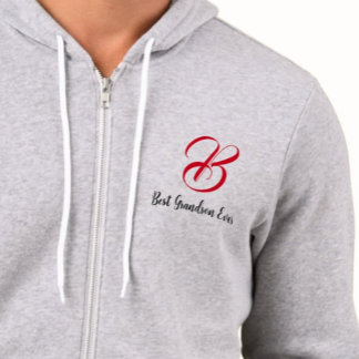 Best Grandson Ever (Initial Letter) Monogrammed Hoodie