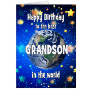 Best Grandson In The World Birthday Cards