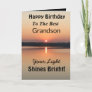 Best Grandson Light Shines Bright Birthday Card