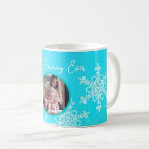 Best Granny Ever Blue Snowflakes Minimalist text Coffee Mug