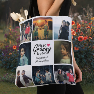 Best Granny Ever Photo Collage Heart Grandma Gift Tote Bag