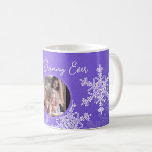 Best Granny Ever Purple Snowflakes Minimalist text Coffee Mug