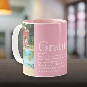 Best Granny Grandma Definition 4 Photo Collage Two-Tone Coffee Mug
