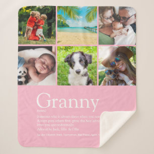 Best Granny, Grandma Definition 6 Photo Collage Sherpa Blanket