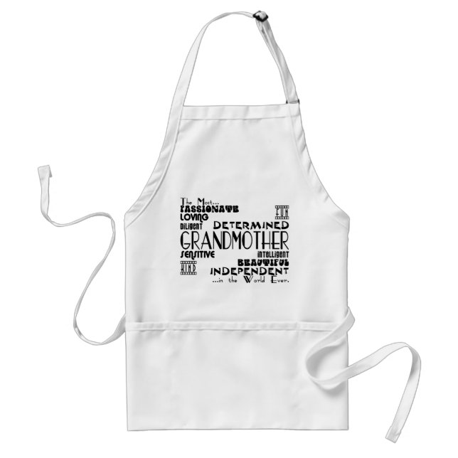 Best & Greastest Grandmothers & Grandmas Qualities Adult Apron (Front)