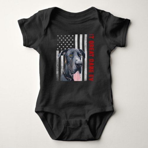 Best Great Dane Ever American Flag Baby Bodysuit