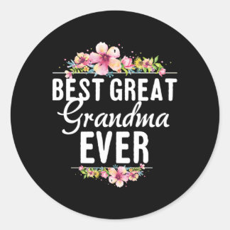 Best Great Grandma Ever Floral Classic Round Sticker