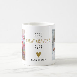 Best Great Grandma Ever Grandkids 2 Photo Collage  Coffee Mug