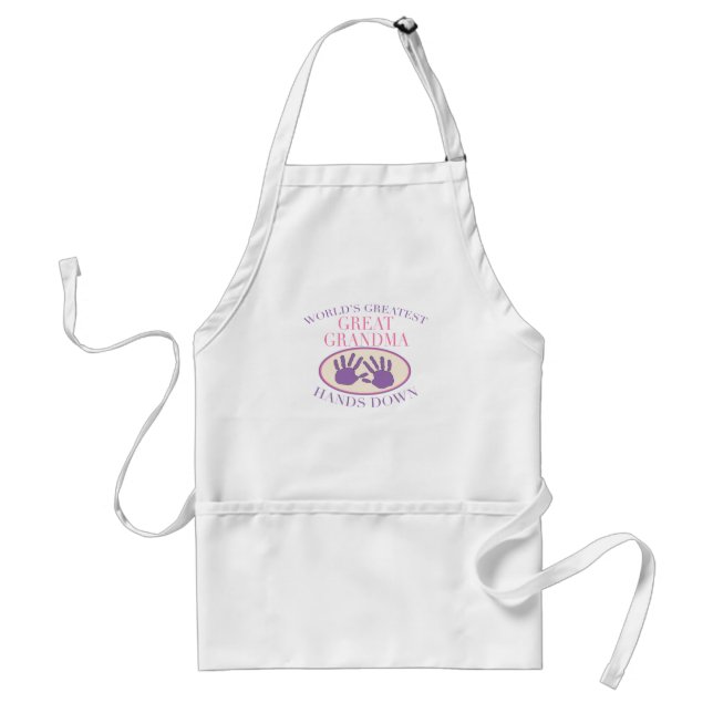 Best Great Grandma Hands Down T-shirt Adult Apron (Front)