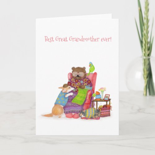 Best Great Grandmother ever card with cute bear