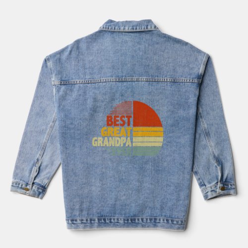 Best Great Grandpa Ever Graphic Funny Cool Father Denim Jacket