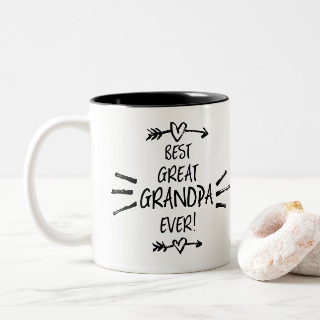 Best Great Grandpa Ever Two-Tone Coffee Mug (With Donut)