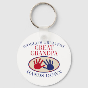 Best Great Grandpa Hands Down Keychain