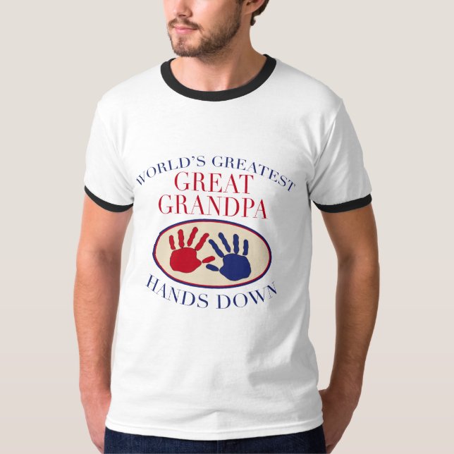 Best Great Grandpa Hands Down T-Shirt (Front)