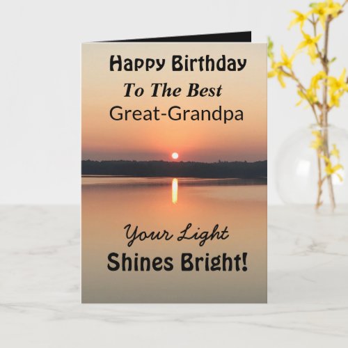 Best Great_Grandpa Light Shines Bright Birthday Card
