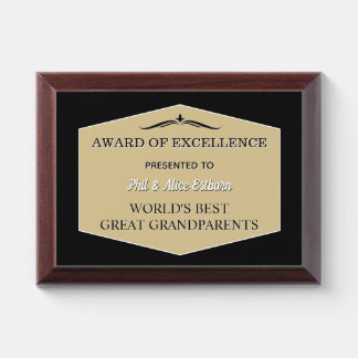 Best Great Grandparents Award Plaque