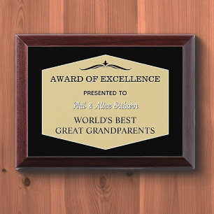 Best Great Grandparents Award Plaque