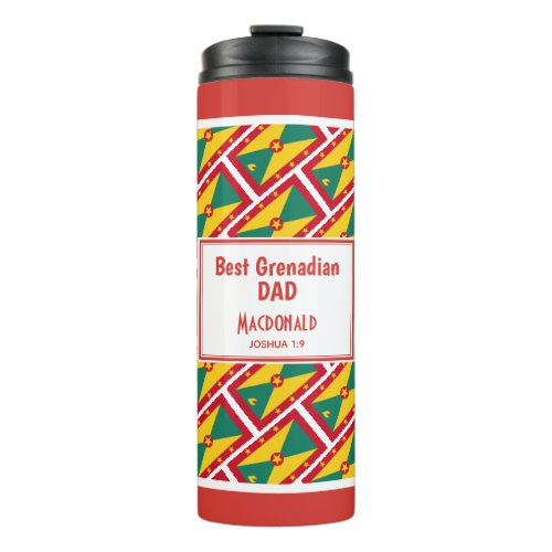 BEST GRENADIAN DAD Grenada Flag Customised Drinks Thermal Tumbler