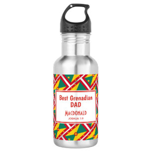 BEST GRENADIAN DAD MOM Grenada Flag Customized Stainless Steel Water Bottle