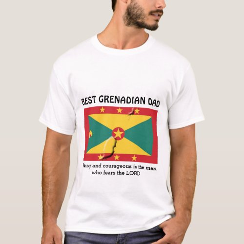 BEST GRENADIAN DAD Strong Courageous Personalized T_Shirt