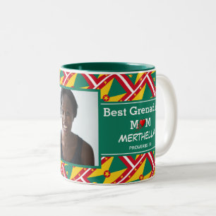 BEST GRENADIAN MOM Personalized Photo Two-Tone Coffee Mug