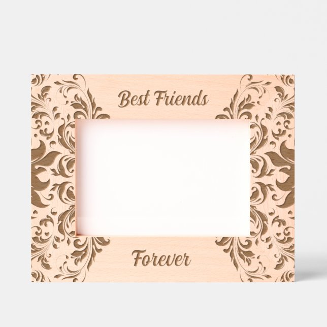 Best Grends Forever Black Floral Swirls Engraved Frames (Front)