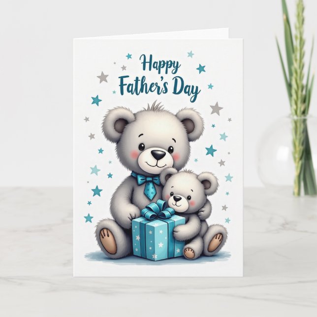 Best Grey Bear Dad Card (Front)