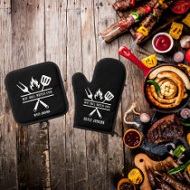 Best Grill Master Dad Father's Day Oven Mitt & Pot Holder Set