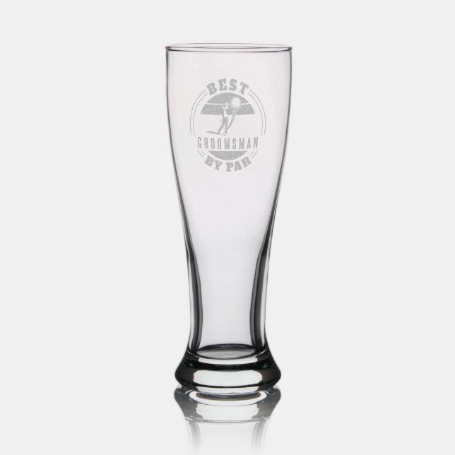 Best Groomsman By Par Custom Retro Wedding Custom Pilsner Glass (Glassware)